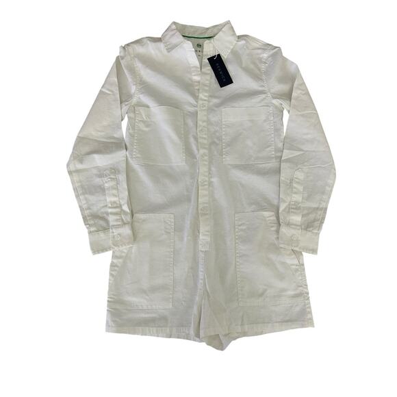 RNWK Renwick Sports Cotton Linen Playsuit Caddie Suit Golf White Size XS NWT - Picture 1 of 11